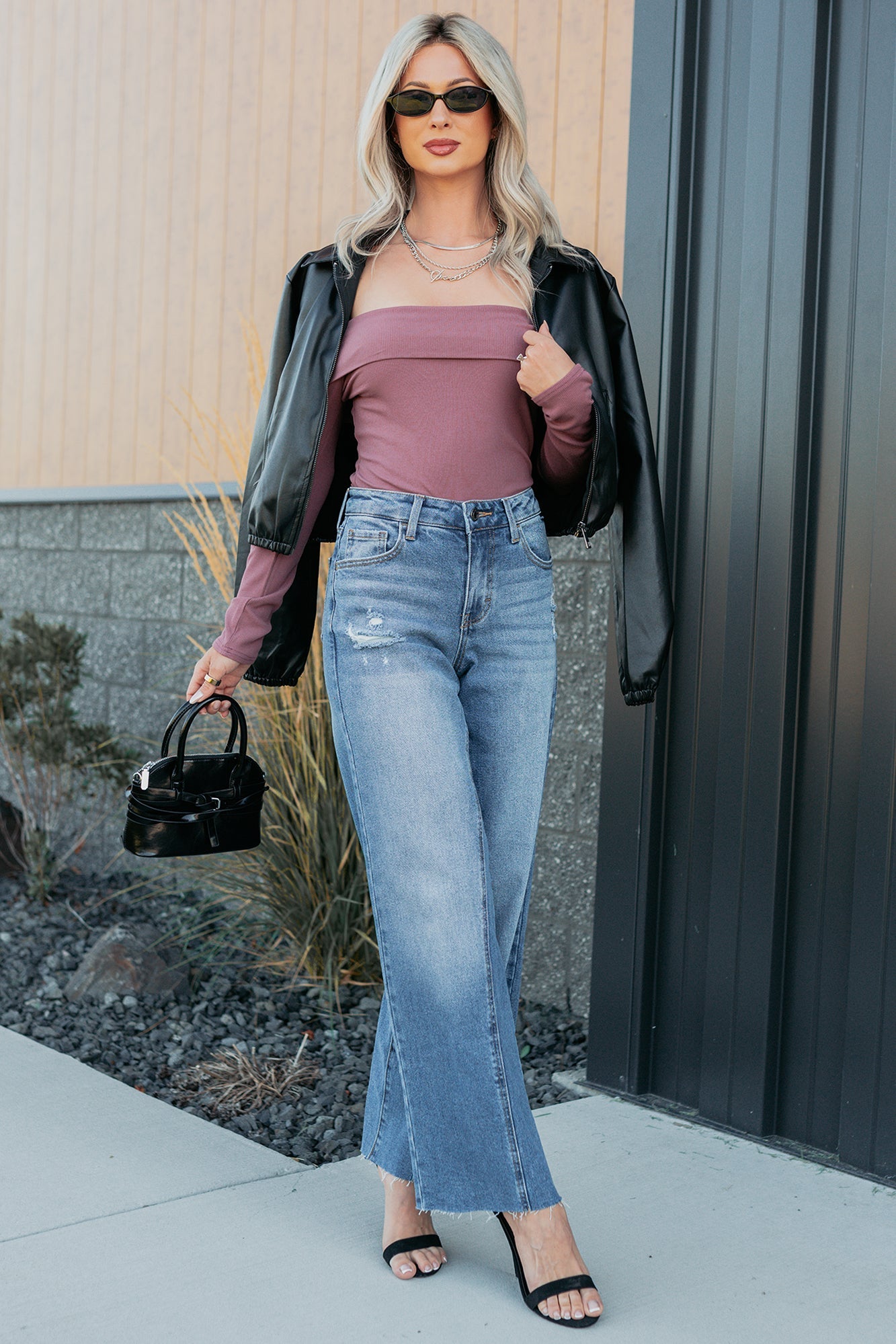 Starry Mood Off The Shoulder Bodysuit (Plum)