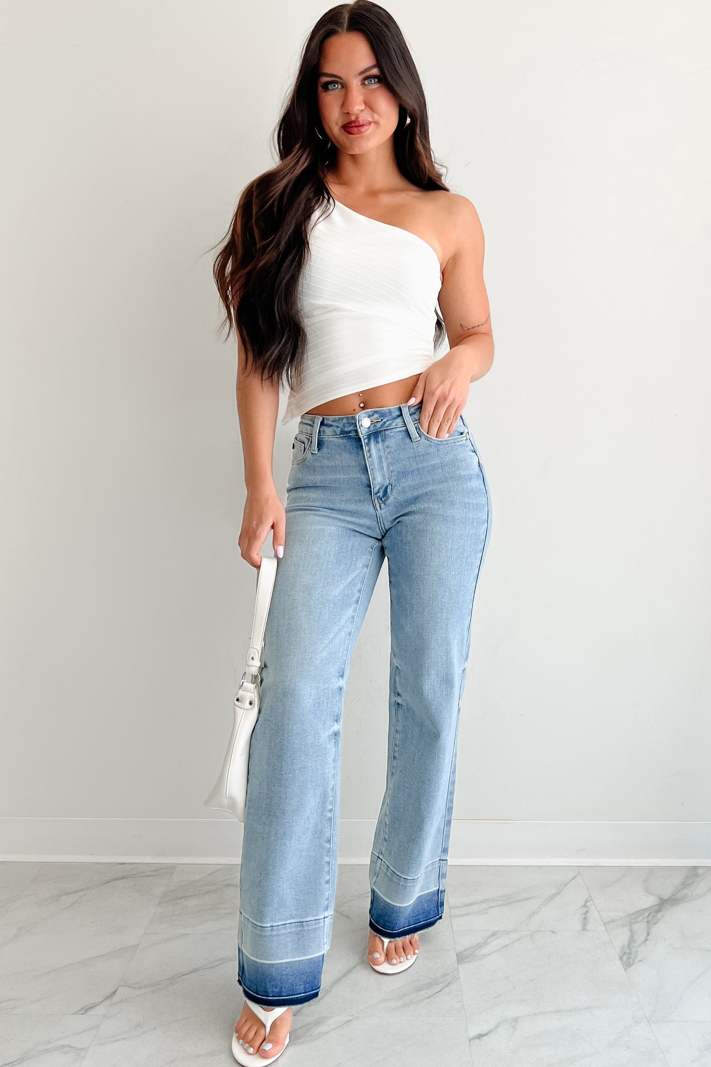 Slow & Sweet One Shoulder Top (Off White)